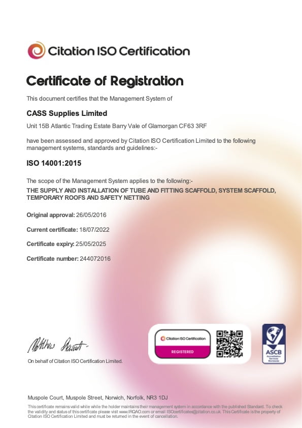 iso 14001 2015 certificate